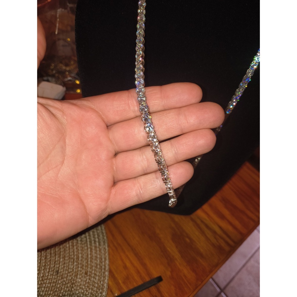 24 Inch 1 Carat Moisanite Necklace White Gold Over 925